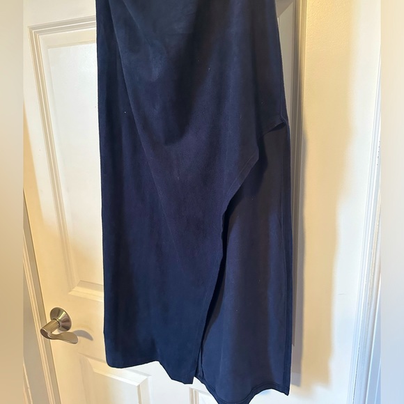 Windsor Navy Blue Strapless Midi Dress w/ Slit - Picture 2 of 4